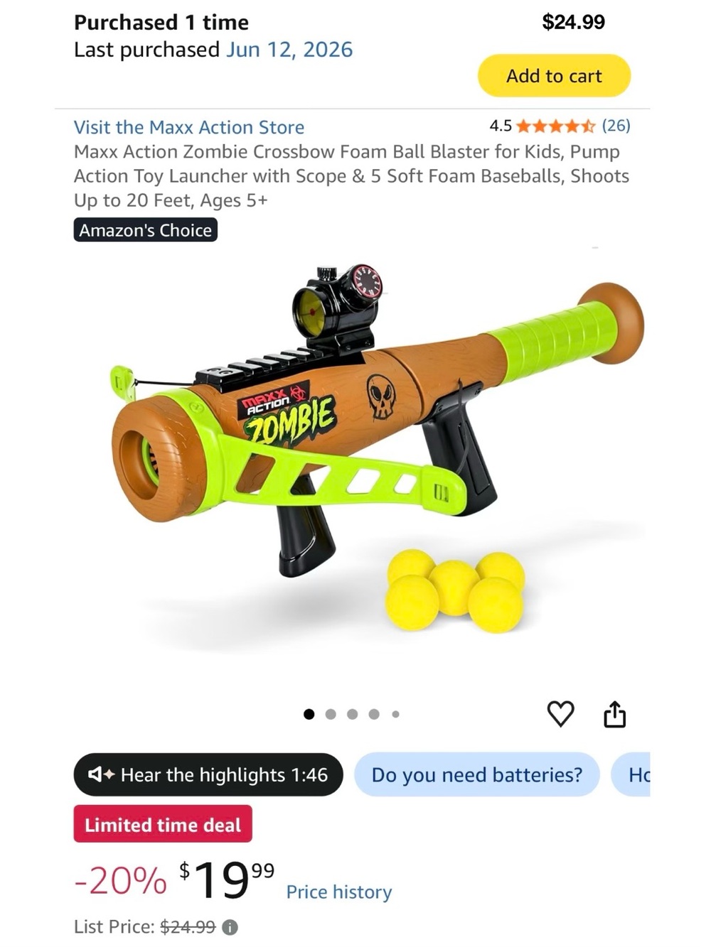 Maxx Action | Zombie Crossbow Blaster & Foam Balls